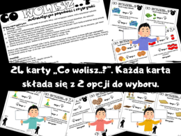 Kreatywne matematyczne karty: Co wolisz..? – Liczby całkowite, ułamki zwykłe i dziesiętne, procenty, jednostki, prędkość, pole i obwód.