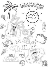 Gazetka "Bezpieczne wakacje" i kolorowanka XXl oraz A4