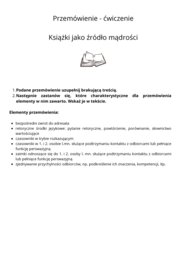 Przemówienie - ćwiczenie (Książki jako źródło mądrości)