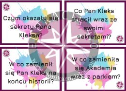 Karty z pytaniami do "Akademii Pana Kleksa"