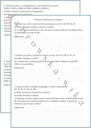 Średnia arytmetyczna i mediana - karta pracy