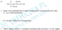 Węglowodory nasycone - alkany, kartkówka gr. A i B, karty pracy z odpowiedziami i schematem oceny
