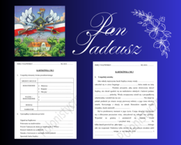 Sprawdzian. Kartkówki "Pan Tadeusz"