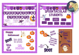 🎃 *Spooktacular Students – Halloween Bulletin Board Kit* Upiornie wspaniała gazetka szkolna do druku / Halloween Classroom Display. Pozytywne i motywujące hasła.