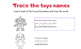 Toys - pisanie po śladzie.