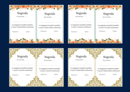 NAGRODA - wkładka do książki - dyplom - dyplomy - 8 wersji - zakończenie roku szkolnego