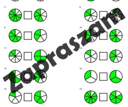 Porównywanie ułamków w kole.