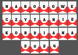 NARODOWE CZYTANIE 2024 – girlanda – napis – gazetka – ” Kordian” – wersja 4