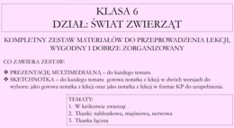 Klasa 6 - Świat zwierząt - pakiet z działu