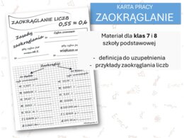 Fizyka 7 i 8. Karta pracy. ZAOKRAGLANIE LICZB. Pierwsze spotkanie z fizyką.