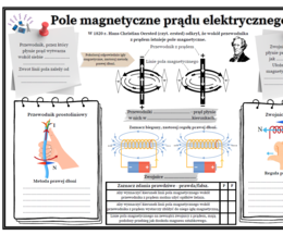 Pole magnetyczne prądu elektrycznego (karta pracy, fizyka).
