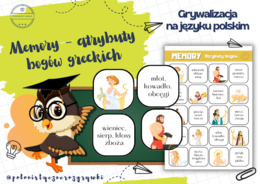 Memory. Atrybuty bogów greckich. Mitologia. Bogowie greccy. Gra dydaktyczna