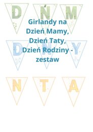 Zestaw - trzy girlandy na Dzień Mamy, Dzień Taty, Dzień rodziny - minimalistyczne i estetyczne