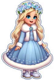 Dekoracja drzwi - PANI ZIMA - grafika XXL