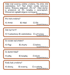 Czytanie ze zrozumieniem-poziom podstawowy