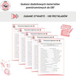 E8 z języka angielskiego - tłumaczenie fragmentów zdań - 100 przykładów