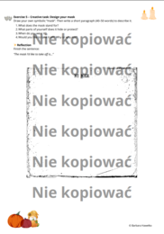 Karta pracy z czytanką "The Secret Behind the Mask" słownictwo: emocje i osobowość B1