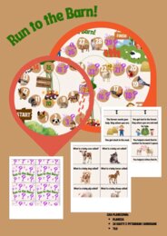 Run to the barn! - gra planszowa. Farm animals