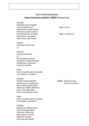 "Dziady, część II" – test powtórzeniowy
