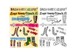 Dzień Zespołu Downa - Dzień Kolorowych Skarpetek plakat a4, kolorowanka xxl 9 części