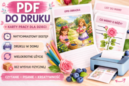 Róża i Jagoda – karty pracy dla dzieci | Czytanie, pisanie i prace plastyczne