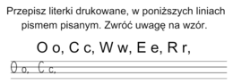 Sprawdzian literki pisane - klasa 1