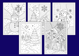 ❄️🎄Zimowe Kolorowanki w Stylu Zentangle – idealne do relaksu i twórczej zabawy! - 36 szt.🎄 - zima