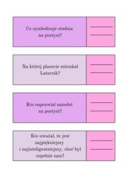 Zagadki literackie- Mały Książę