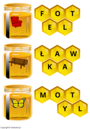 Miodowa rozsypanka literowa – nauka czytania