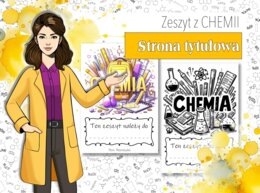 Chemia. Klasa 7,8. Strona tytułowa. Pierwsza strona. Okładka. Zeszyt z chemii.