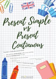 Present Simple vs Present Continuous - test, sprawdzian, karta pracy