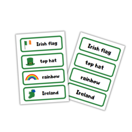 Sant Patrick's Day Flashcard Set - zestaw, karty obrazkowe i karty wyrazowe na Dzień Świętego Patryka