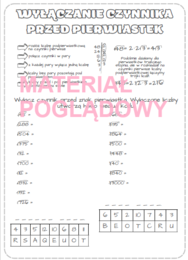 Wyłączanie czynnika przed znak pierwiastka - karta pracy