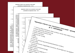 "OPOWIEŚCI Z NARNII. LEW, CZAROWNICA I STARA SZAFA" - sprawdzian - kartkówka- 2 grupy + odpowiedzi