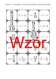 Domino - Arytmetyka dodatnich i ujemnych ułamków | matematyka