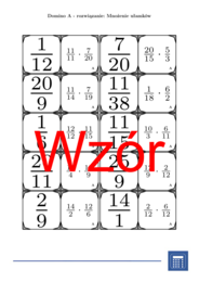 Domino - Mnożenie ułamków | matematyka