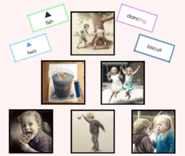 Picture description with Montessori grammar symbols: SET 1