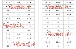 Gra MEMORY mnożenie i dzielenie - nauka przez zabawę
