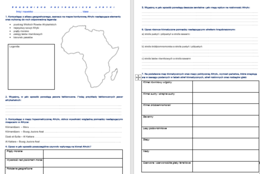 Środowisko przyrodnicze Afryki - karty pracy