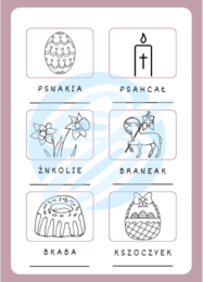 ROZSYPANKI WYRAZOWE WIELKANOC KARTY PRACY DLA MŁODSZYCH UCZNIÓW-WIELKANOCNE