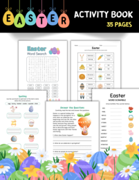 Easter Activity Book - 35 stron PDF 🐣 Wielkanocny zestaw kart pracy w języku angielskim🐣🥰