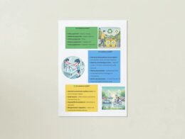 Plakaty przedstawiające ekosystemy, zwierzęta, rośliny, ochronę środowiska.