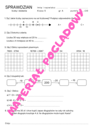 Sprawdzian. Liczby i działania. Klasa 5. GWO