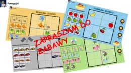 4 Sudoku 4x4 obrazkowe - interaktywne oraz do druku