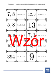 Domino - Dzielenie liczb dziesiętnych | matematyka
