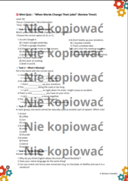 Karta Pracy When Words Change Their Jobs - Zero derivation B2