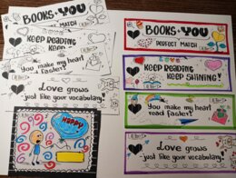 Walentynkowe zakładki do książek  - DARMOWE