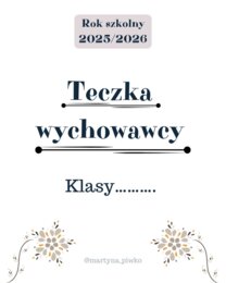 Teczka wychowawcy - wkładki do segregatora.