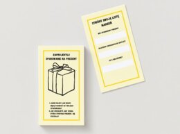 Karty z listą prezentów. Wesołe karty z obrazkami prezentów.