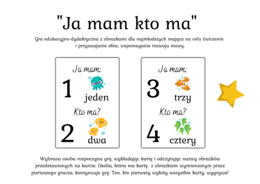 Gra dydaktyczna "Ja mam kto ma" ?Cyfry od 0 do 10 - 30 kart - 5 zł (wersja kolorowa)⭐️
